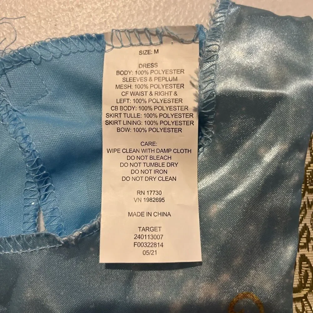 Disney Princess Cinderella Dress Girls SIZE M Blue